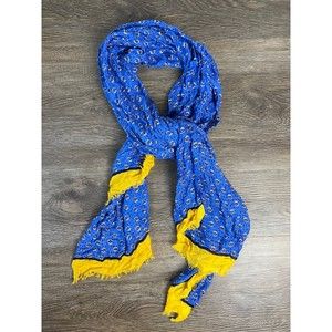 Vera Bradley soft fringe lightweight scarf - blue, pink, golden yellow, navy
